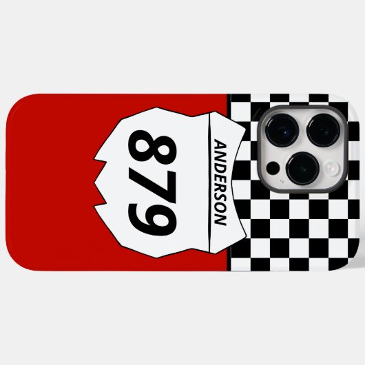 Motocross Custom Dirt Bike Number Plate auf Red Case-Mate iPhone Hülle (Rückseite (Horizontal))