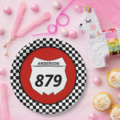 Motocross Custom Dirt Bike Number Plate auf Red Pappteller (Party)