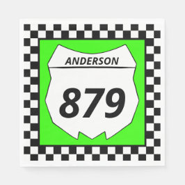Motocross Custom Dirt Bike Nummernschild auf Green Serviette