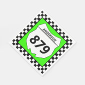 Motocross Custom Dirt Bike Nummernschild auf Green Serviette (Ecke)