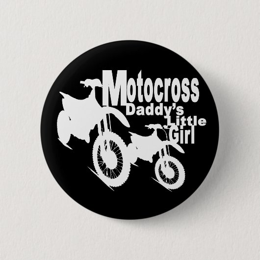 Motocross Daddys Mädchen Button (Vorderseite)