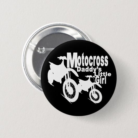 Motocross Daddys Mädchen Button (Vorne & Hinten)