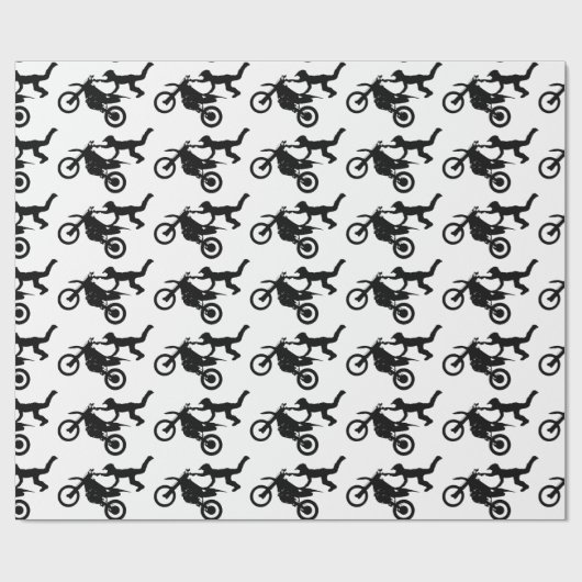 Motocross Dirt Bike Birthday Party Wrapping Paper Geschenkpapier (Flach)