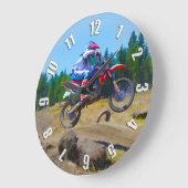 Motocross Dirt-Bike Champion Racer 2 Große Wanduhr (Winkel)