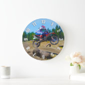 Motocross Dirt-Bike Champion Racer 2 Große Wanduhr (Zuhause)
