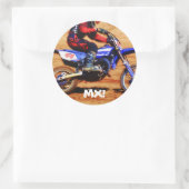 Motocross Dirt-Bike Champion Racer 4 Runder Aufkleber (Tasche)