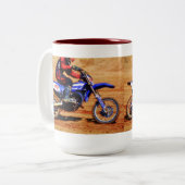 Motocross Dirt-Bike Champion Racer 4 Zweifarbige Tasse (Vorderseite Links)