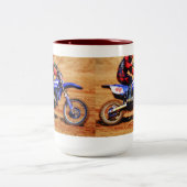 Motocross Dirt-Bike Champion Racer 4 Zweifarbige Tasse (Mittel)
