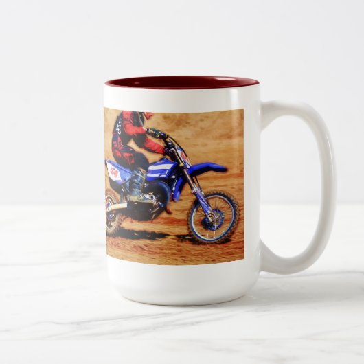 Motocross Dirt-Bike Champion Racer 4 Zweifarbige Tasse (Rechts)