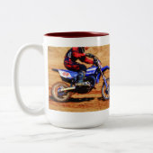 Motocross Dirt-Bike Champion Racer 4 Zweifarbige Tasse (Links)