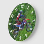 Motocross Dirt-Bike Champion Racer Große Wanduhr (Winkel)