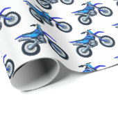 Motocross Dirt Bike Geburtstagsparty Geschenkpapier (Rolleneckpunkt)