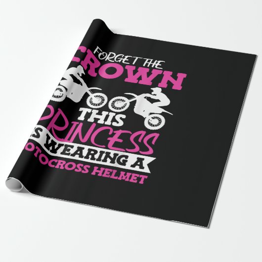 Motocross Dirt Bike Girl Geschenkpapier (Ungerollt)