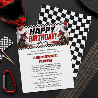 Motocross-Dirt-Bike-Jungs 8. Geburtstagsfeier Flyer