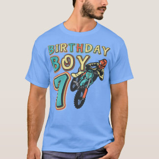 Motocross Dirt Bike Kids 7 Years Old Birthday Part T-Shirt