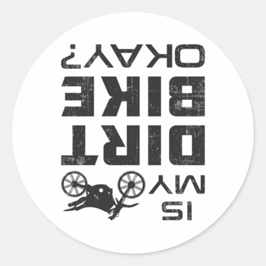 Motocross Dirt Bike Motorrad Funny Gift Idee Runder Aufkleber (Vorderseite)