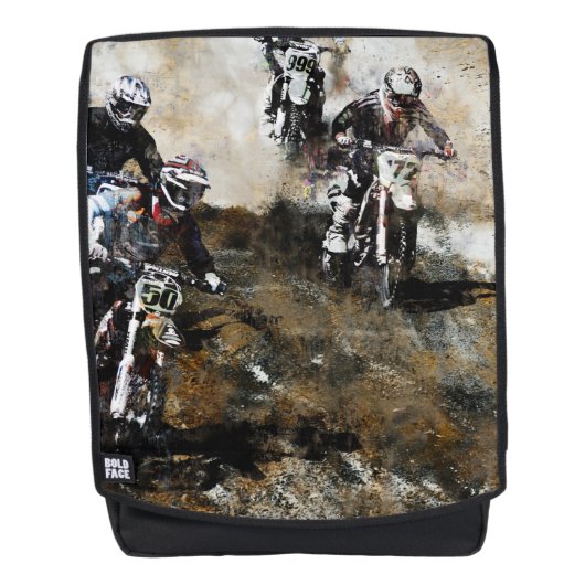 Motocross Dirt-Bike Racers "Dare to Race" Rucksack (Vorderseite)