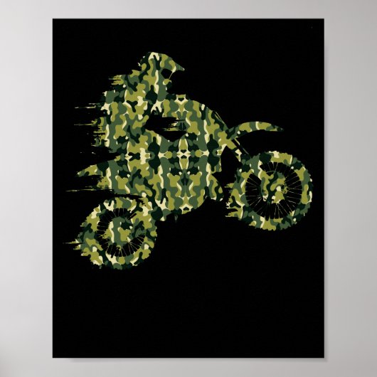 Motocross Dirt Bike Racing Shirt Camouflage Camouf Poster (Vorne)