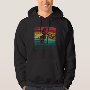 Motocross Dirt Bike Rider Vintag Retro Regenbogen Hoodie