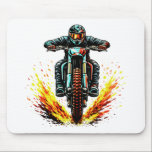 Motocross Dirt Bike Rider With Fiery Trail Extreme Mousepad<br><div class="desc">Fuel your love of adrenaline and extreme sports with this bold motocross rider design featuring a dirt bike racer charging forward, leaving a blazing, fiery trail behind. Perfect for motocross enthusiasts, dirt bike racers, off-road riders, and fans of high-energy motorsports, this dynamic graphic captures the speed, power, and intensity of...</div>