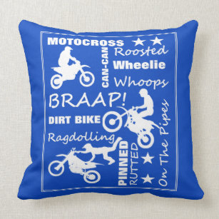 Motocross Dirt Bike Sportterminologie Typografie Kissen