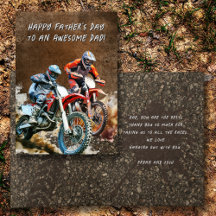 Motocross Dirt Biking Message Card für den Vater