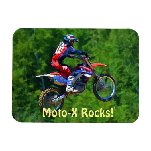Motocross Dirt-Racer Sportart Magnet (Horizontal)