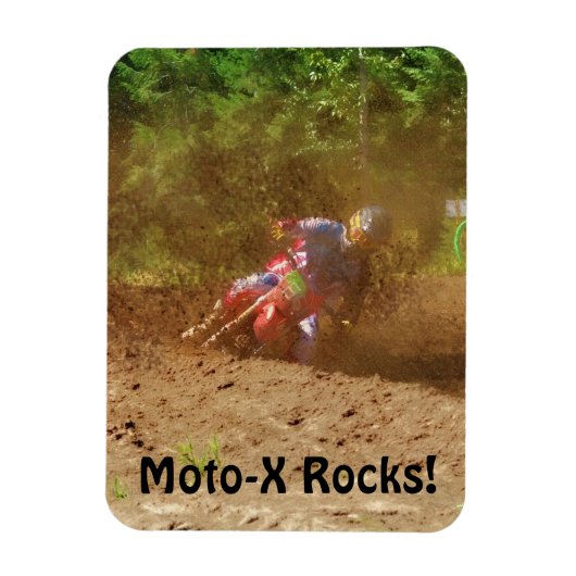 Motocross Dirt-Racer Sportart Magnet (Vertikal)