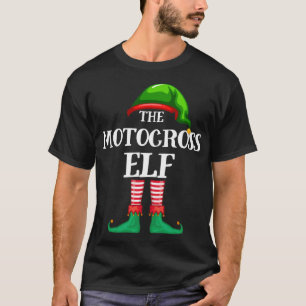 Motocross Elf Matching Familie Christmas Pajama T-Shirt