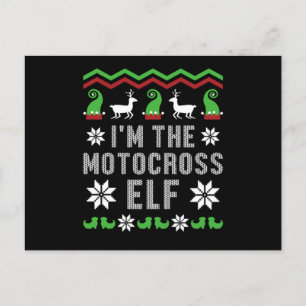 Motocross Elf Motorrad Ugi Christmas Biker Geschen Postkarte