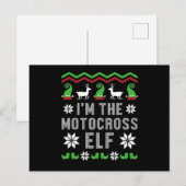 Motocross Elf Motorrad Ugi Christmas Biker Geschen Postkarte (Vorne/Hinten)