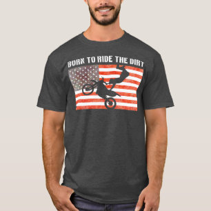 Motocross Enduro Dirt Bike Rider Amerikanische Fla T-Shirt