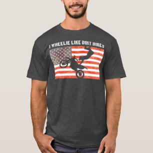 Motocross Enduro Dirt Bike Rider Amerikanische Fla T-Shirt