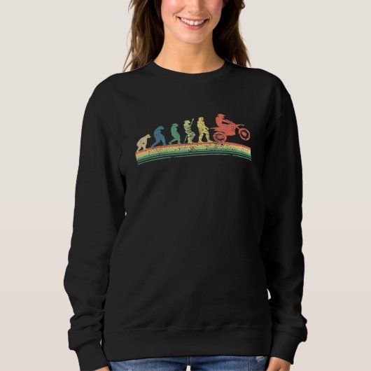 Motocross Evolution Motorrad Enduro Retro Vintag Sweatshirt (Vorderseite)
