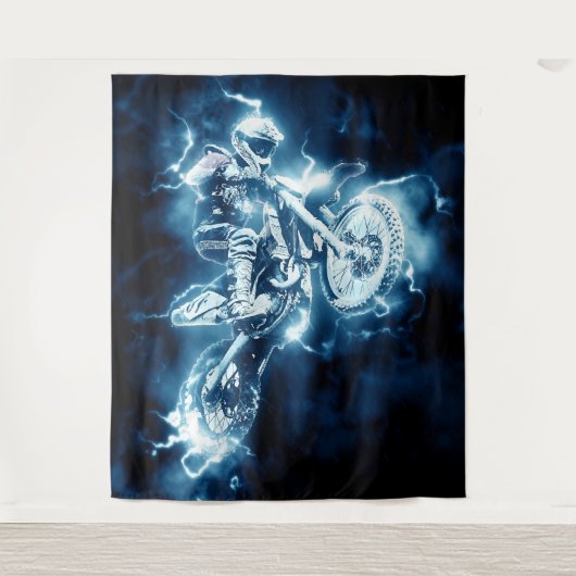 Motocross-Extremsport Wandteppich (Vorderseite)