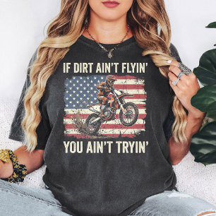 Motocross-Fahrer Amerikanische Flagge Dirt Bike Sp T-Shirt