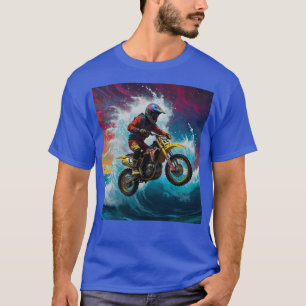 Motocross-Fahrer rast durch die Wellen T-Shirt