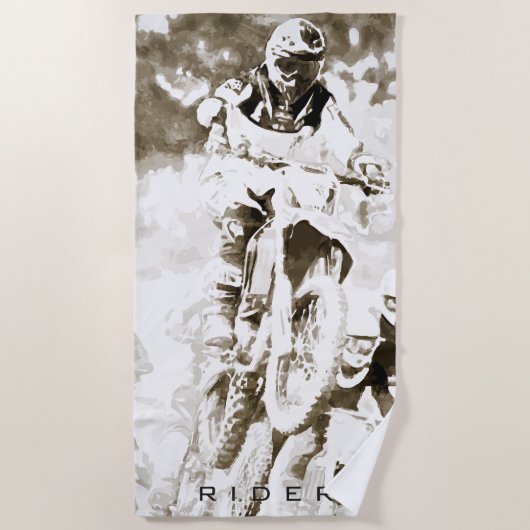 Motocross-Fahrer Strandtuch (Vorderseite)