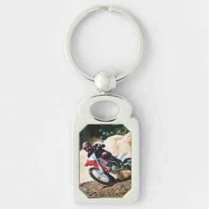 Motocross-Fahrer-Wurfkissen Schlüsselanhänger