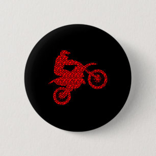 Motocross-Fans Valentinstag-Herzen lieben Dirt-Bik Button