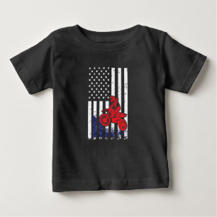 Motocross-Flagge-Schmutz-Fahrrad Baby T-shirt