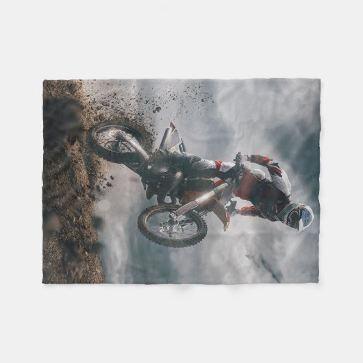 Motocross Fleecedecke (Vorderseite (Horizontal))