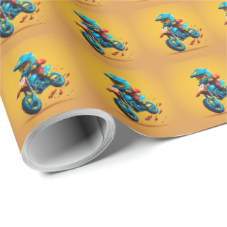 Motocross Fun Cartoon Wrapping Paper Geschenkpapier