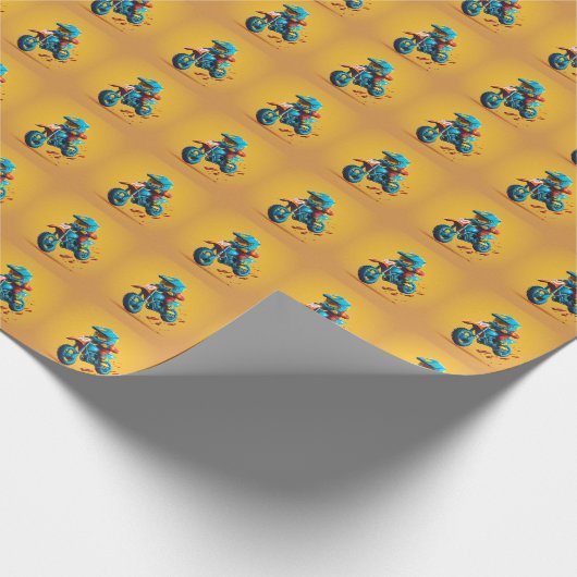 Motocross Fun Cartoon Wrapping Paper Geschenkpapier (Ecke)