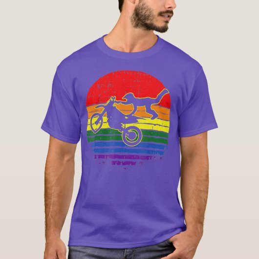 Motocross Gay Pride Motorrad Dirt Bike LGBTQ T-Shirt (Vorderseite)