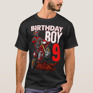 Motocross Geburtstag Motorrad Thema 9. Geburtstag T-Shirt