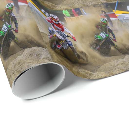 Motocross Geschenkpapier (Rolleneckpunkt)
