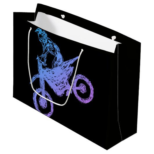 Motocross Große Geschenktüte (Vorderseite Schrägansicht)
