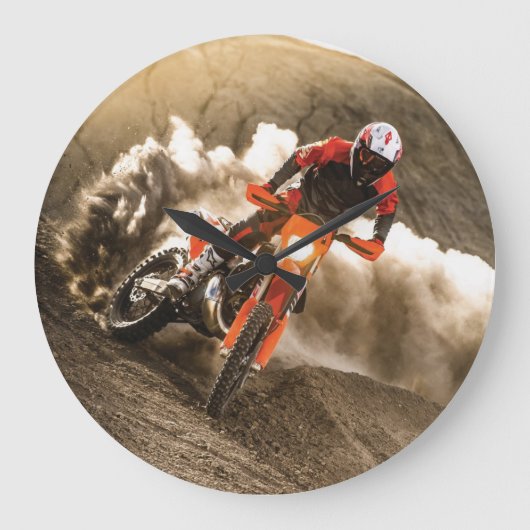 Motocross Große Wanduhr (Vorderseite)