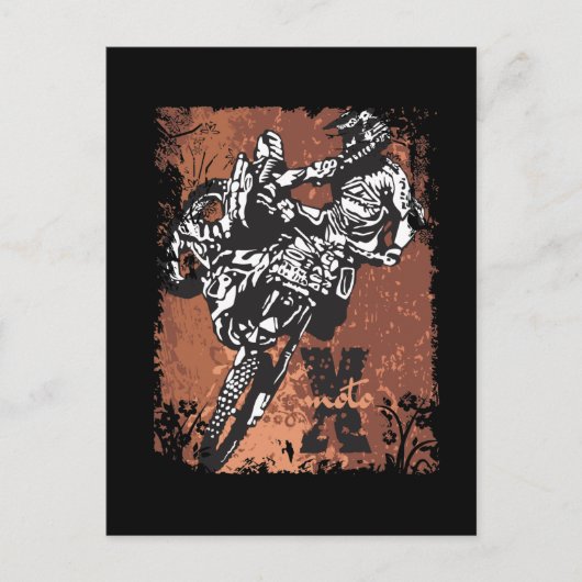 Motocross Grunge Postkarte (Vorderseite)